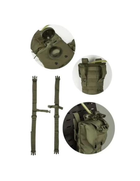 Mochila tática de hidratação MilTec Laser Cut de 2,5 litros, verde-oliva