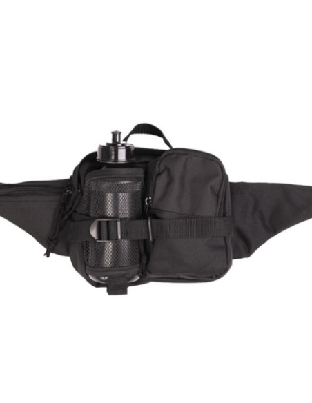 Bolsa de cintura tática MilTec com cantil, preta.