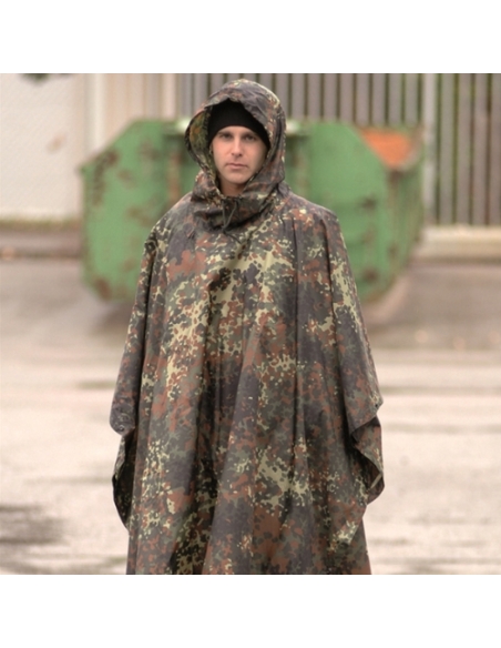 Poncho de chuva militar MILTEC Ripstop Flecktarn