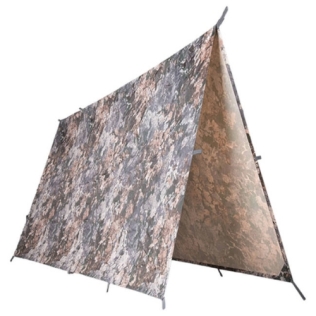 Lona improvisada de 3x3m com camuflagem MilTec WASP Z1B.