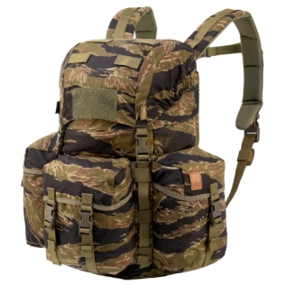 Mochila tática militar Helikon-Tex Bergen de 18 litros com estampa de tigre.