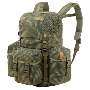 Mochila tática militar Helikon-Tex Bergen de 18 litros, camuflagem noturna do deserto.