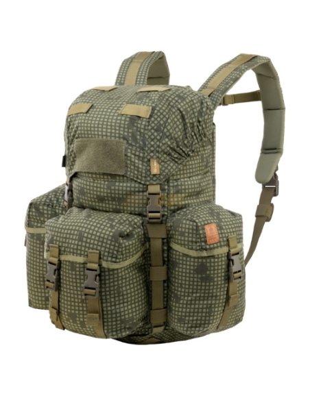 Mochila tática militar Helikon-Tex Bergen de 18 litros, camuflagem noturna do deserto.